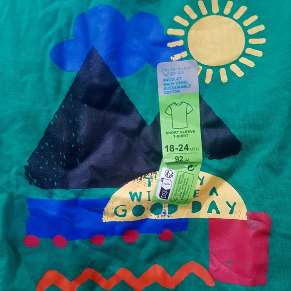 PRIMARK T-SHIRT INSPIRATIONAL LOGO  SIZES 18-24MOS - Picture 1 of 4